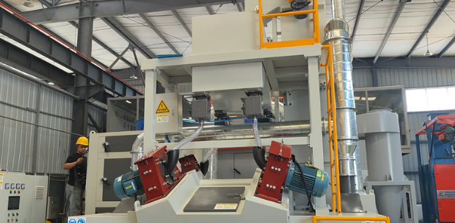 百色板材除锈强化，通过式抛丸机应用案例